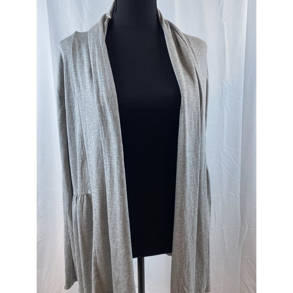 New Kische Gray Tshirt Knit Long Sleeve Lace Back Cardigan‎ Women's Size 1X - Picture 4 of 6